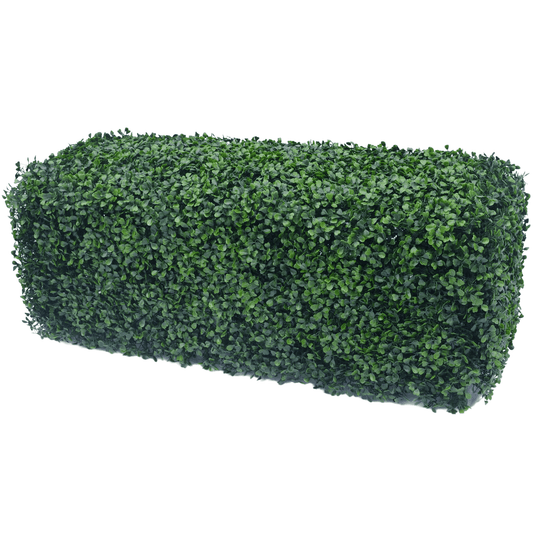 Dark Artificial Boxwood Hedge 40"L x 10"H UV Resistant