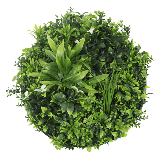 Artificial Green Wall Disc 20" Black Frame UV Resistant