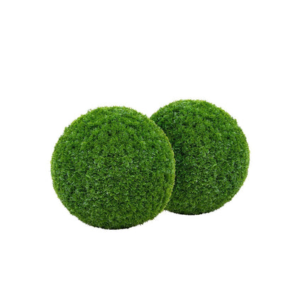 Artificial Juniper Cypress Ball Topiary Set 15 Inch UV Resistant