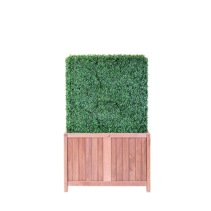 6ft Faux Boxwood Hedge with Wood Planter Box